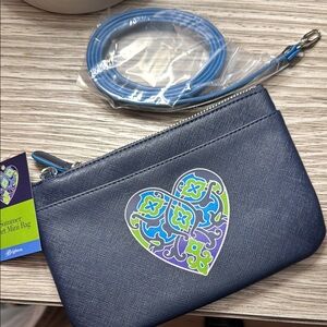 Brighton Blue Crossbody Bag with Heart Design